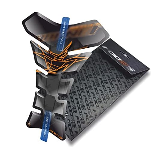 Fooqs Tankpad kompatibel med Honda Hornet Cb600 Cb 600 Cb1000 1000 (svart/orange)