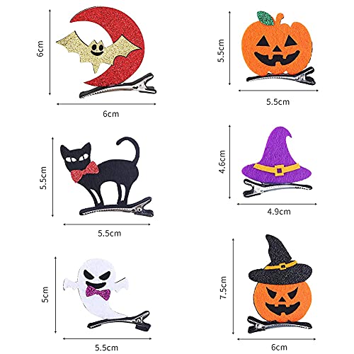 6 Pezzi Fermagli Capelli Halloween,Accessori per