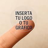 50 Etiquetas Adhesivas Personalizadas con Texto, Logo o Imagen – Adhesivos Transparentes a Medida para Empresas, Eventos o Uso Personal (Círculo)