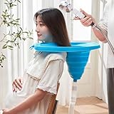 Portable Hair Wash Basin, Backwash Tray Foldable Shampoo Basin with Adjustable Neck Strap, Portable Hair Washing Aids Sink with Drain for The Elderly, Disabled, Bedridden, Handicapped, Pregnant - Image 2