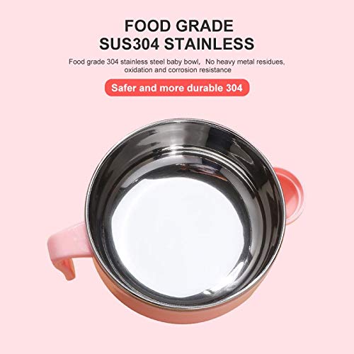 Children\'s Dinnerware Set, TOPBOOC Toddler Dinning Set,BPA Free Kids Tableware Include Bowl, Water Bottle, and Utensil Set Spoon and Fork(Pink) - Thumbnail 6