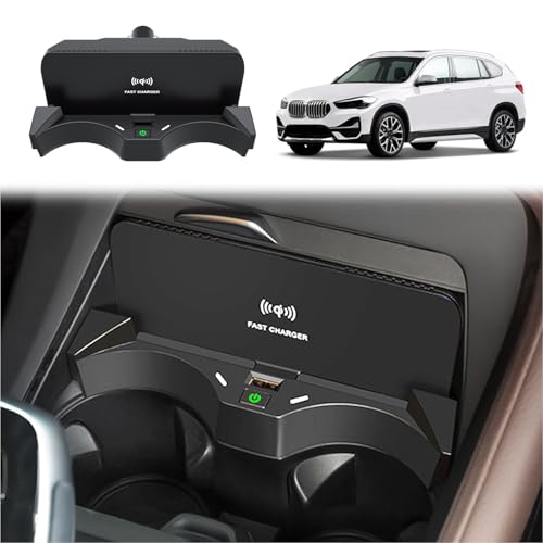 ASHOIH Cargador Inalámbrico Coche para BMW X1 2016-2019,15W Qi Carga Rápida Auto Teléfono Cargador,Cargadores De Móvil por Inducción,Consola Central Cargador Accesorios