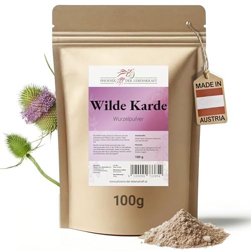 Wilde Karde Pulver - 100 g Dipsacus fullonum fein gemahlen natürlich Top Premium Qualität Hergestellt in Österreich