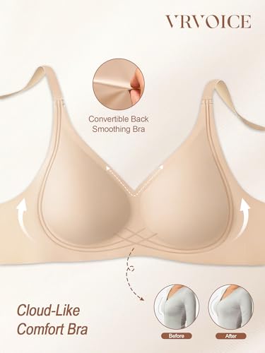 Image of Jelly Wireless Bras for Women No Underwire Push Up Seamless Full Coverage Bralettes Support Lift Everyday Bra