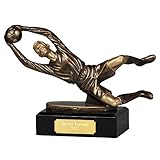 pokalspezialist Fußball Pokal Figur Trophäe Bester Torwart, Kunststein lackiert handbemalt 14,5cm mit Gravur