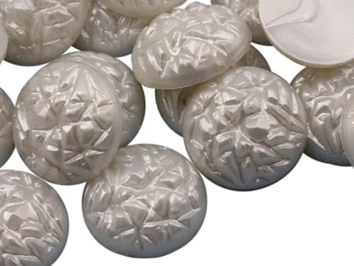 11mm Pearl (Molded) .PRL Flat Back Acrylic Baroque Cabochons Pro Grade - 45 Pieces