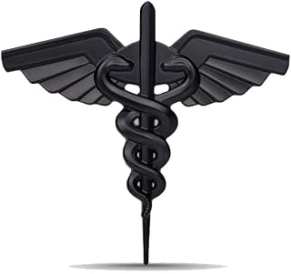 1 Pack Caduceus Snake Stick Wings Metal Sticker for Car, Double snake metal Car Stickers, Zinc Alloy Badge Emblem Decal Car Bumper Sticker, Suitable for Cars, Motorcycles, Truck (Black)