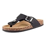  Fusskleidung Damen Zehentrenner Schlappen Pantoletten Sandalen Sandaletten Metallic Komfort Schwarz EU 38