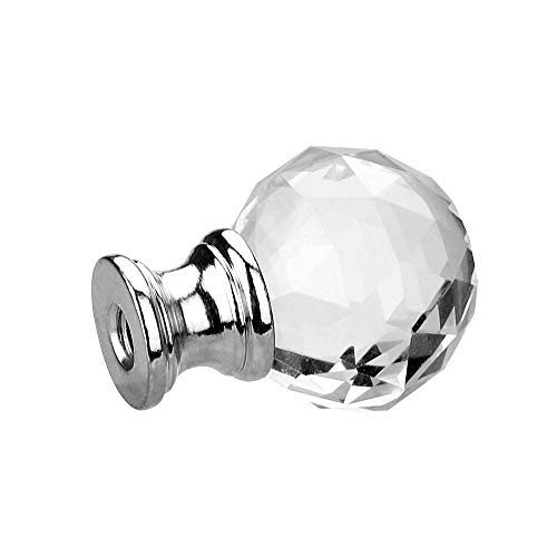 Tootoo Star Threaded Diamond Crystal Lamp Shade Finial, With Silver Aluminum Base, Decorative For Table Or Floor Lamps #TOP2