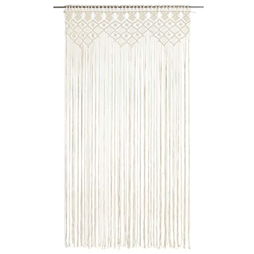 Tidyard Macramé Fait à la Main - Tenture Murale, Rideau Décoratif de Porte et Fenêtre - Fond de Mariage - 140 x 240 cm - Coton