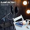 TOYANDONA Adjustable Mic Stand Tray with Clamp Sound Card Holder Live Broadcast Shelf for Microphone Accessories and Small Device Storage #4