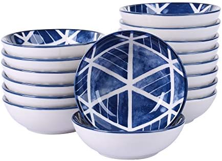 Vancasso Aoki Serving Dishes 8 Pieces Hand Painted Patterned 3.5 Inches Porcelain Appetiser Dishes Set(8.8 * 8.8 * 2.8cm)