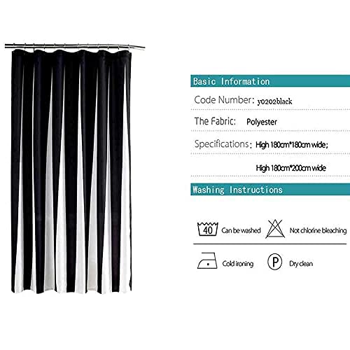 Dxmyj Black And White Shower Curtain,Striped Shower Curtain For Bathroom ,72X72 Inch Fabric Window Curtain With Hooks, Waterproof Polyester Simple Folds Microfiber Shower Curtains, 72In72In (Yulian) #TOP5