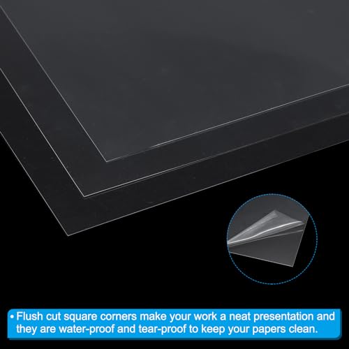 Couvertures de reliure PVC transparent A4 PATIKIL 8 Mil pour rapport - 3
