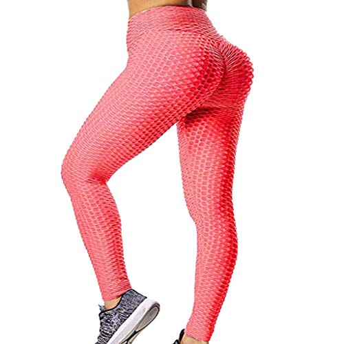 Anglewolf Yoga Pants Workout Leggings for Women Stretch Yoga Leggings for Fitness, Yoga, Jogging and Golf Pants,Sports High Waist Pants Tummy Control Running Tights for Gym Workout(C Pink,S)