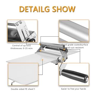 Sfogliatrice manuale per pasta sfoglia a manovella, spessore regolabile, in acciaio inox, per croissant e pizza, uso commerciale