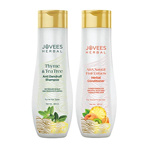 Image of Jovees Herbal Thyme & Tea Tree Anti Dandruff Shampoo-300 ml, Jovees Herbal Hair Conditioner 300 ml