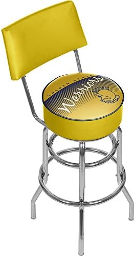 NBA Golden State Warriors Hardwood Classics Bar Stool with Back, One Size, Chrome