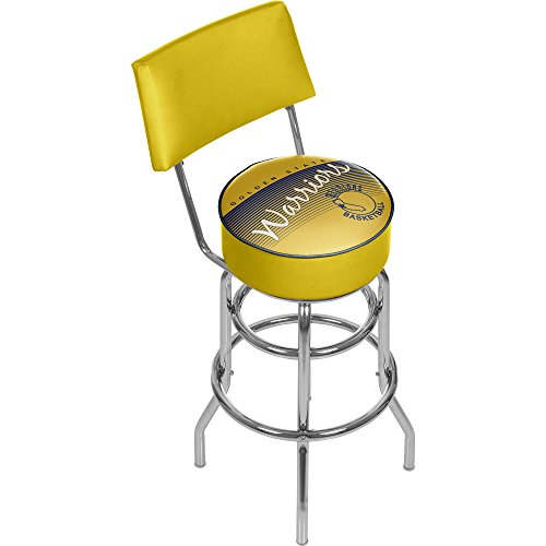 Nba Golden State Warriors Hardwood Classics Bar Stool With Back, One Size, Chrome #TOP30