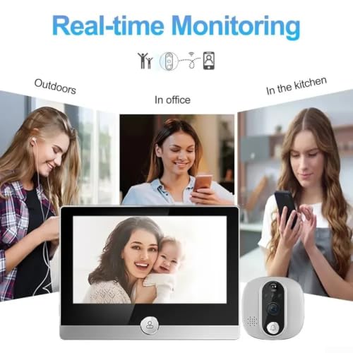Cámara inteligente para puerta con mirilla digital inalámbrica y sensor PIR 4