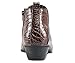 Amali Jasper Men's Fashion Ankle Boots Side Zipper Crocodile Alligator Print Pointed Toe - Brown, Size 8