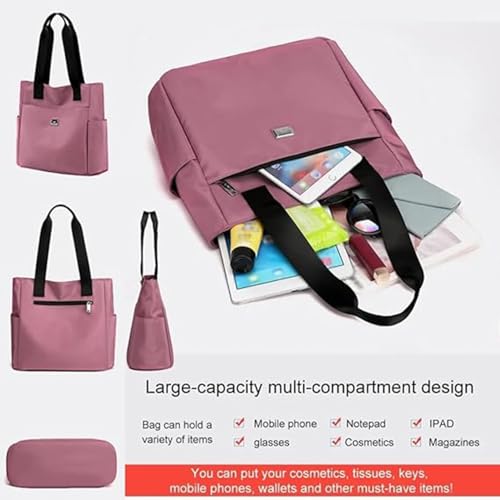Large Capacity Water Repellent Multi Pocket Nylon Shoulder Bag,Waterproof Tote Bags for Women,Large Purses,for Work Travel4