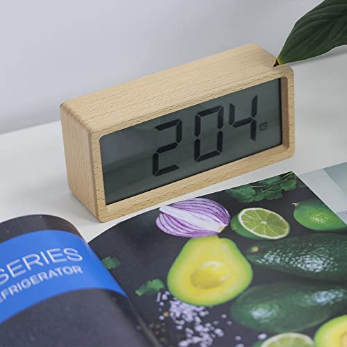 Everwood Digital Clocks For Bedrooms, Large Display Lcd Wooden Battery Alarm Clock With Snooze Function #TOP5