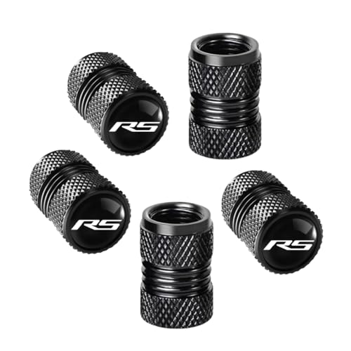 Tire Valve Caps 5pcs Valve Stem Caps Cover Compatible with Camaro RS Auto Accessories Air Valve Cap Set Dust Proof Leak-Proof Air Cover (RS-White)