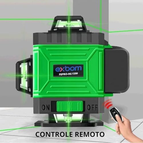 Kit Nível A Laser 360º Verde 12 Linhas 3d 2 Baterias Com Tripé Profissional Linhas Recarregável Cor