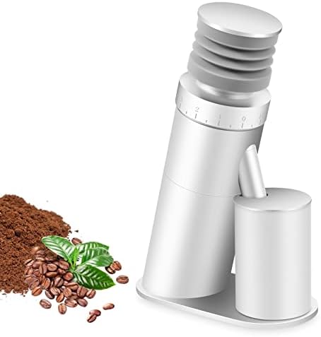 Coffee Grinder Electric Burr Coffee Bean Grinder Made of Durable Aluminum Anti-Static Mess Free Mill grinders for Drip,French Press Burr Coffee Grinders (Silver)