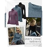 3 Pack Women's Turtleneck Sweaters Slim Fit Ribbed Knitted Bell Long Sleeve Pullover Shirt Basic Tops Fall Winter - Image 4