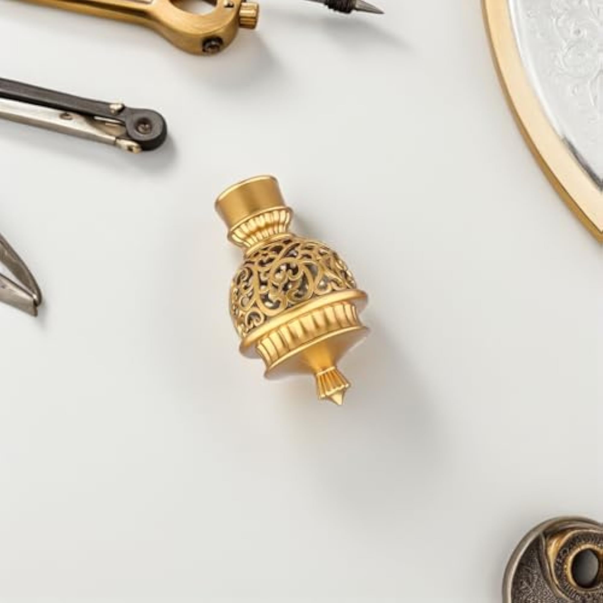 6-Pack Curtain Rod End Caps with Retro Hollow Finials