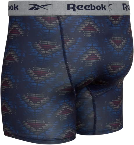 Reebok Men's Active Underwear - Performance Boxer Briefs (4 Pack), Size Small, Blue/Navy Print #TOP10