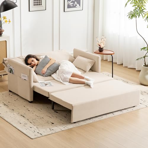 Furnimart 62" Queen Sleeper Sofa, 3-in-1 Convertible Couch