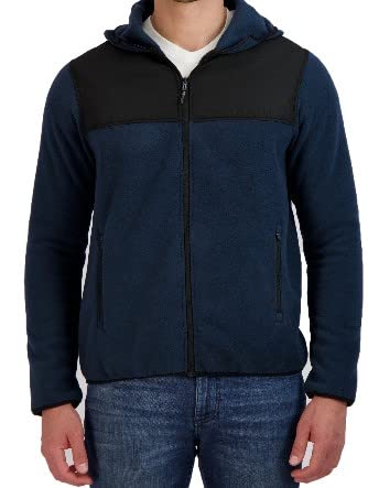 Swiss Alps Mens Full Zip Hooded Polar Fleece Jacket, Navy, Xl #TOP17