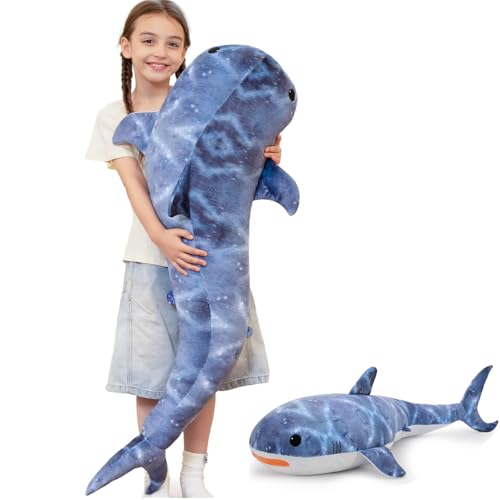 Tezituor Whale Shark Stuffed Animal, 4ft Giant Ocean Body Pillow for Kid