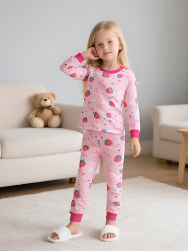 Little Hand Toddler Girls Pajama Cute Dinosaur Pjs Strawbeery Jammies Kids Kitty Cat 2 Piece Flamingo Sleepwear Sets Age 2-72