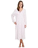 Damen-Nachthemd 34B2117L, Baumwolle, Blumenmuster, Größe 42-44, Beere