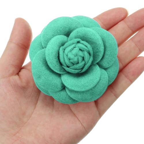 Image of PATIKIL Camellia Fabric Pin, 2 Pcs Flower Brooch Artificial Flowers Brooches for Women Girls Cloth Wedding Party Decor Accessories Jewelry Gift, White
