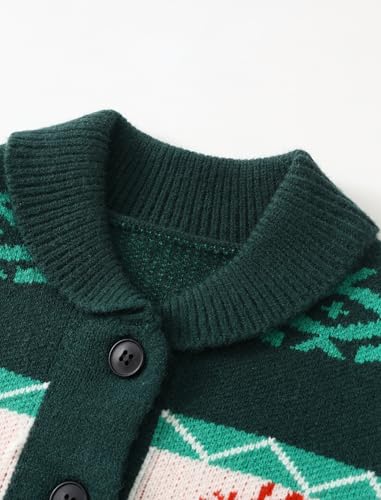 Kids Boys Girls Christmas Cardigans Ugly Xmas Sweaters Reindeer Snowflake Shawl Collar Knitted Cardigan Sweater3