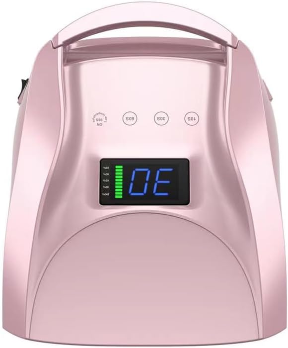 96W Red Light Nail Lamp Nail Dryer Lamp Rechargeable for Nails Eyes Protection UV Lamp for Gel Nails Gel Nail Polish Curing Dryer Home Salon Tool,Pink