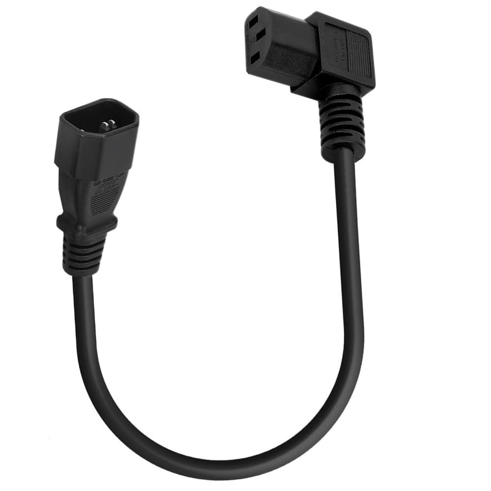 Cavo di prolunga per alimentazione PDU C13 a 3 pin femmina a C14 maschio a 3 pin maschio, 1 pezzo da 40 cm, applicabile a: computer desktop della maggior parte dei modelli, display di