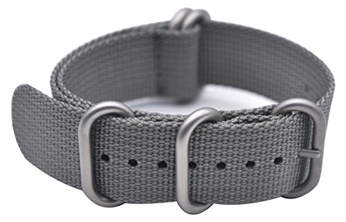 Artstyle Watch Band With 1.5Mm Thickness Quality Nylon Strap And Heavy Duty Brushed Buckle (Grey, 24Mm) #TOP5
