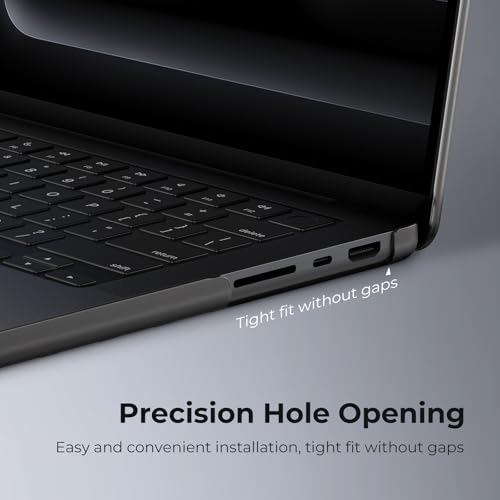 EooCoo Case Compatible with MacBook Pro 14 inch 2025 2024-2021 M4 M3 M2 M1 Pro/Max Chip, Ultra Slim Matte Hard Shell Laptop Protective Cover Case, Original Space Black