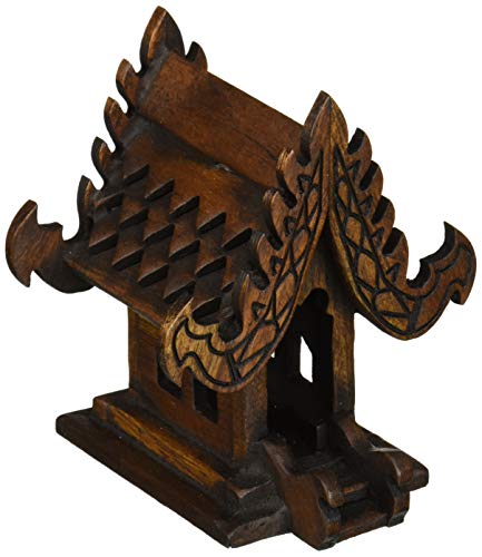 DDPREMIUM Thai Buddhism Handmade Teak Wood Spirit (House, W4 xL3 xH5)