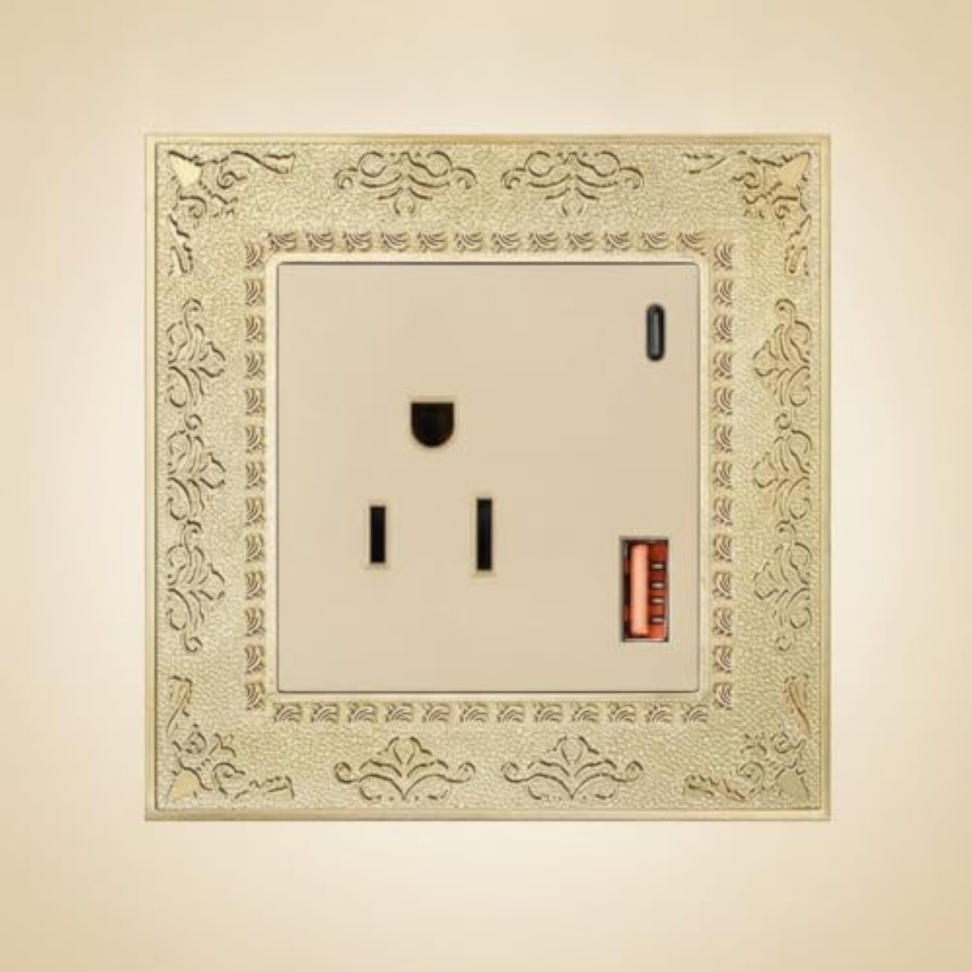 Decorative Outlet Faceplate with Floral Border
