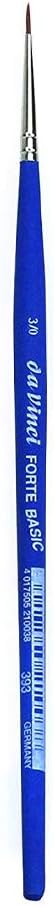 da Vinci Student Series 393 Forte Basic Paint Brush, Round Elastic Synthetic with Blue Matte Handle, Size 0 (393-3/0)