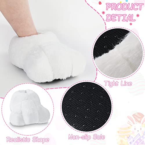 Easter Adult Bunny Shoes Rabbits Foot Shoes Bunny Feet Slippers White Costume Slippers Adult Cartoon Feet4