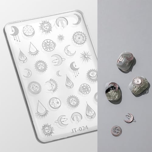 Nail Art Silicone Template, Sun and Moon Nail Decoration Silicone