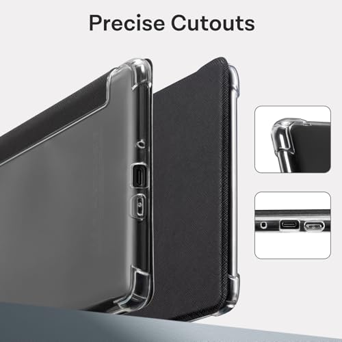 Image of CoBak Case for Kindle Paperwhite 12th Gen 2024 (7 inch) & Kindle Colorsoft Signature Edition (7 inch) - New PU Leather Cover and Clear Soft Silicone Back Cover with Auto Sleep Wake Feature